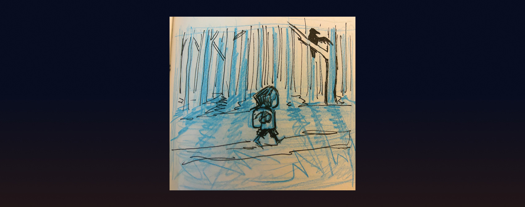 Sketch for our initial ideas for the road back home.